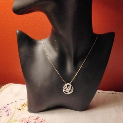 Diamond Two Hearts Mom 20" 925 Necklace