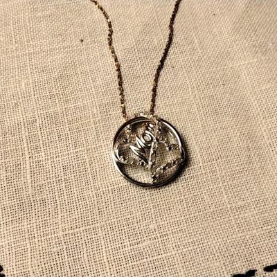 Diamond Two Hearts Mom 20" 925 Necklace