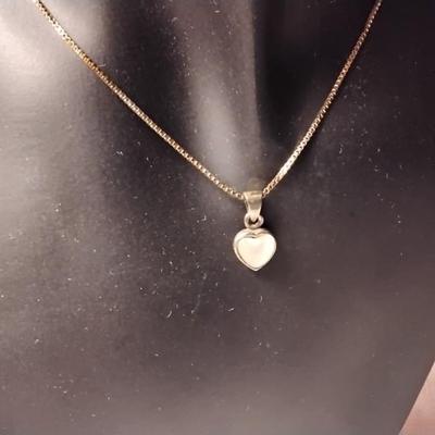 Vintage Mother Of Pearl â™¥ 16" Gold Vermeil Necklace