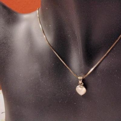 Vintage Mother Of Pearl â™¥ 16" Gold Vermeil Necklace