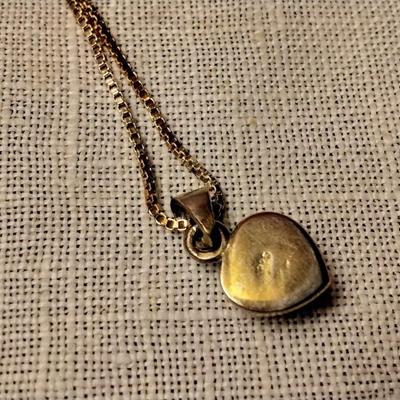 Vintage Mother Of Pearl â™¥ 16" Gold Vermeil Necklace