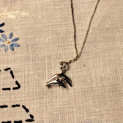 Jumping Dolphins 925 18" Necklace