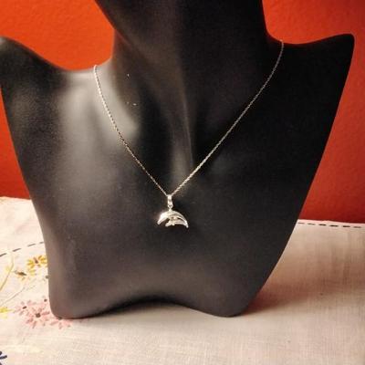 Jumping Dolphins 925 18" Necklace