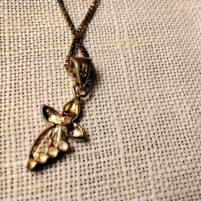 Beautiful Hibiscus With Diamond Stamen 18" 925 Necklace