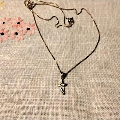 Beautiful Hibiscus With Diamond Stamen 18" 925 Necklace