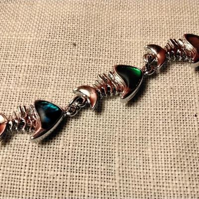 Gorgeous 7.5" Adjustable 925 Abalone Bracelet