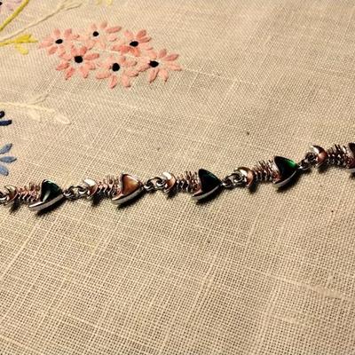 Gorgeous 7.5" Adjustable 925 Abalone Bracelet