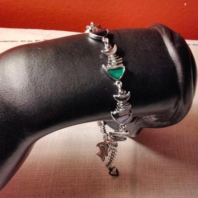 Gorgeous 7.5" Adjustable 925 Abalone Bracelet