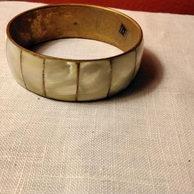 Vintage Mother Of Pearl Bangle Bracelet