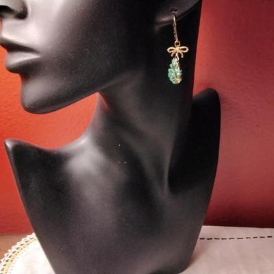 Vintage Turquoise Enamel Gold Vermeil Earrings