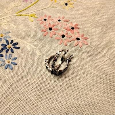 Garnet and White Sapphire 925 Earrings