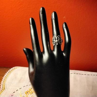 Vintage Size 5 Butterfly 925 Ring