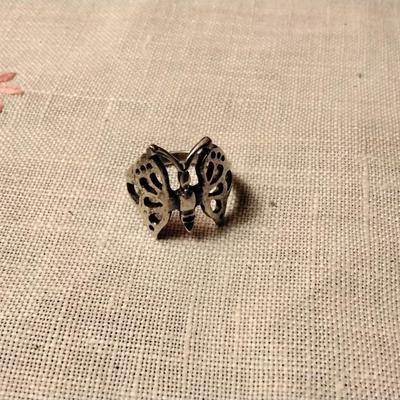 Vintage Size 5 Butterfly 925 Ring