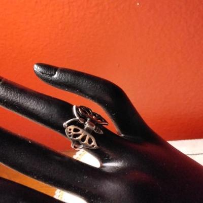 Vintage Size 5 Butterfly 925 Ring
