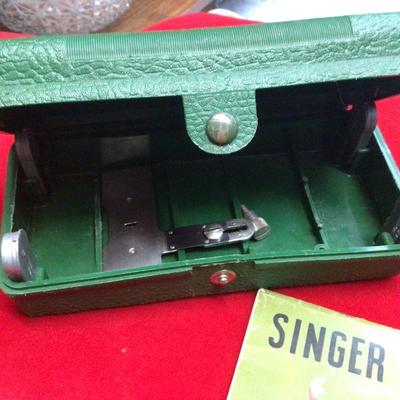 Vintage Singer buttonholer with case