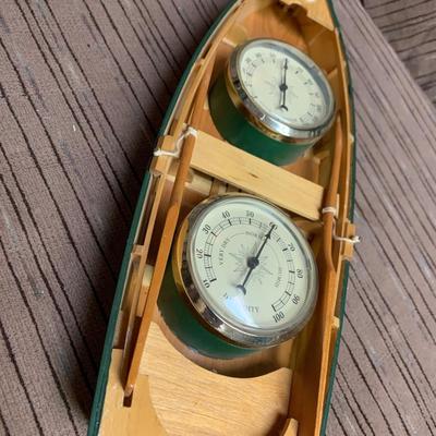 Vintage Wood Springfield Weather Center Row Boat Wall Mount