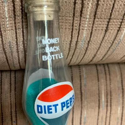 Vintage Diet Pepsi Stretch Glass Bottle