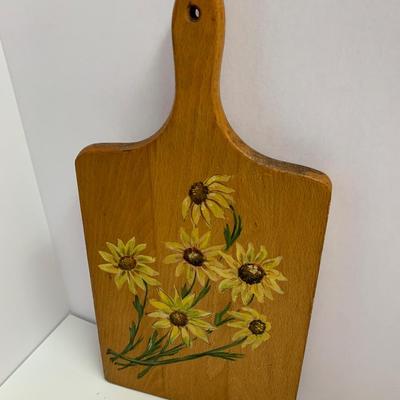 Hand Painted Wood Floral Cutting Board