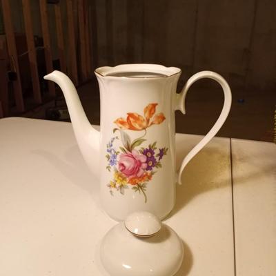 MADE IN GERMANY PORCELAIN COFFEE SERVER AND CERAMIC VASE