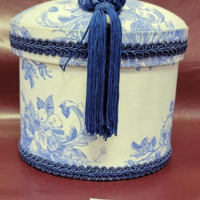 Blue and White Trinket Storage Box
