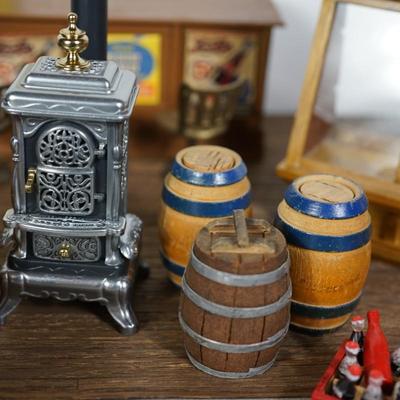 MINIATURE GENERAL STORE DISPLAY TO INCLUDE ADORABLE CANDY COUNTER.