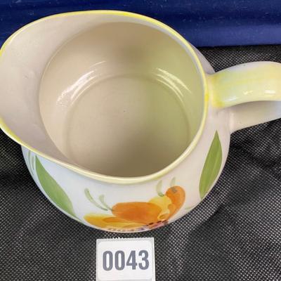 Seda Pottery Pitcher Hand painted Floral Portugal Shelf Decor European 1 Liter