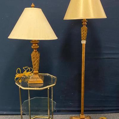 Matching Lamps and a Glass Table