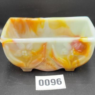 Vintage Acro Agate Slag Glass Planter