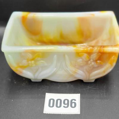 Vintage Acro Agate Slag Glass Planter
