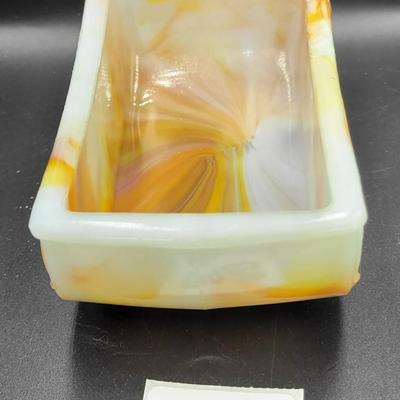 Vintage Acro Agate Slag Glass Planter