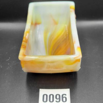 Vintage Acro Agate Slag Glass Planter