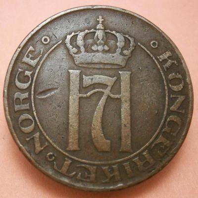 NORWAY 1922 5 ORE Copper Coin