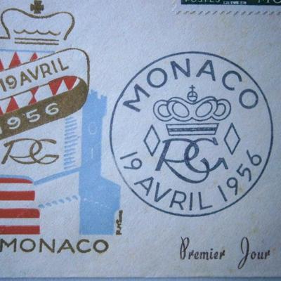 1956 MONACO First Day Cover of Grace Kelly Marriage