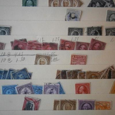 STAMPS - Stock Sheet with Early US Stamps