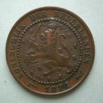 NETHERLANDS 1881 One Cent Coin