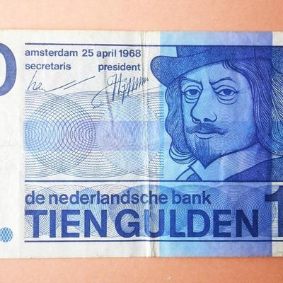 NETHERLANDS - 1968 Ten Gulden Note