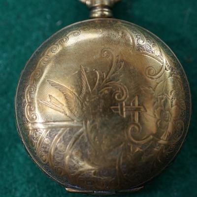 ANTIQUE NATIONAL ELGIN POCKET WATCH BRASS HUNTERS CASE