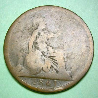 GREAT BRITAIN 1861 Copper Penny