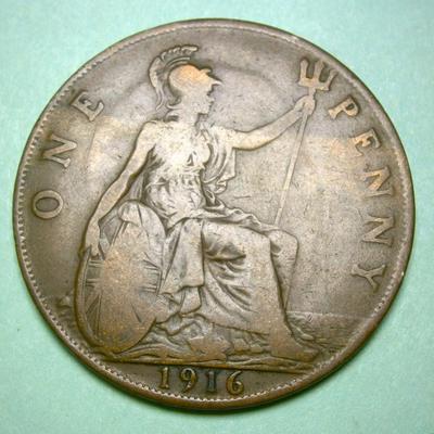 GREAT BRITAIN 1916 Copper Penny