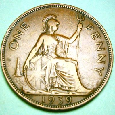 GREAT BRITAIN 1939 Copper Penny