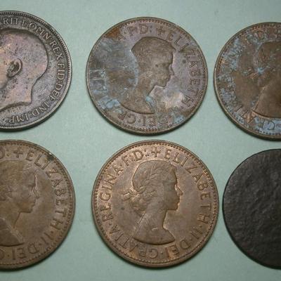 UNITED KINGSTON (6) Old COPPER PENNIES