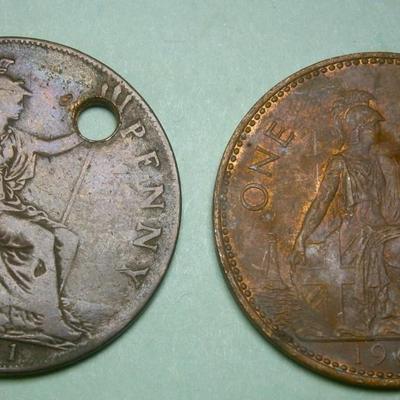 UNITED KINGSTON (6) Old COPPER PENNIES