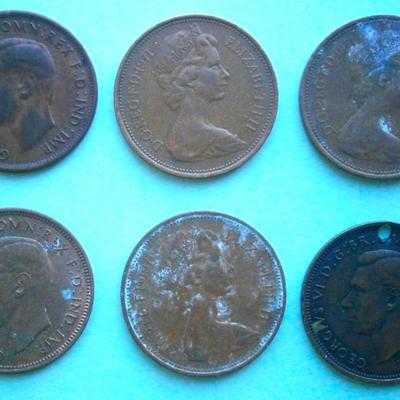 UNITED KINGDOM (6) Old Copper Coins