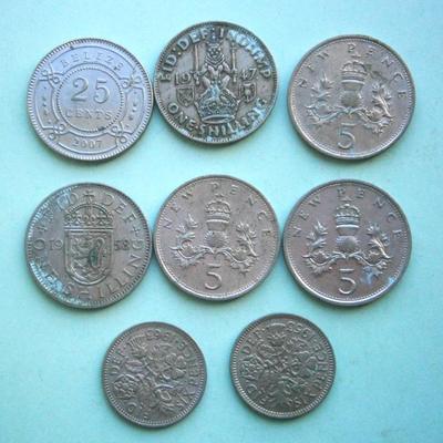 UNITED KINGDOM & Other (8) Old Coins