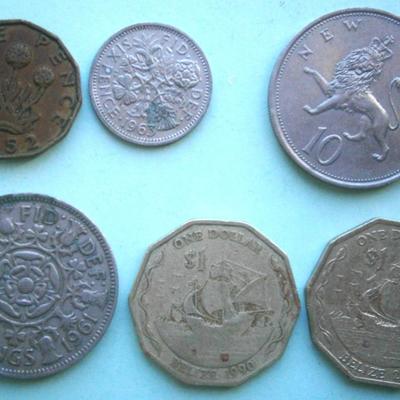UNITED KINGDOM & Other (6) Old Coins