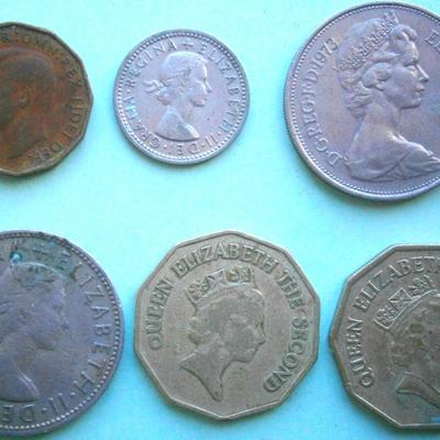 UNITED KINGDOM & Other (6) Old Coins