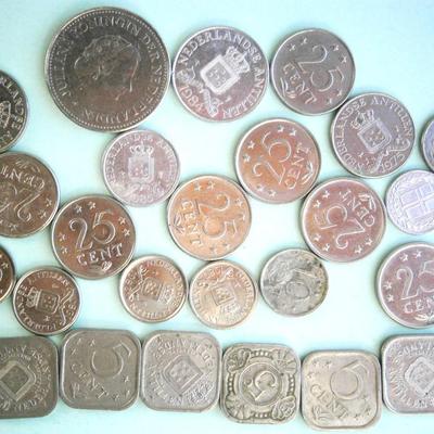 NETHERLAND ANTILLES lot of (25) coins, duplicates.