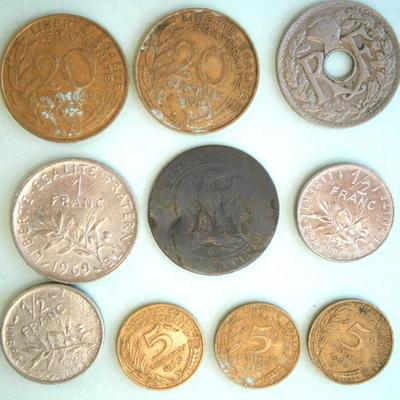 FRANCE (10) Old Coins, various dates