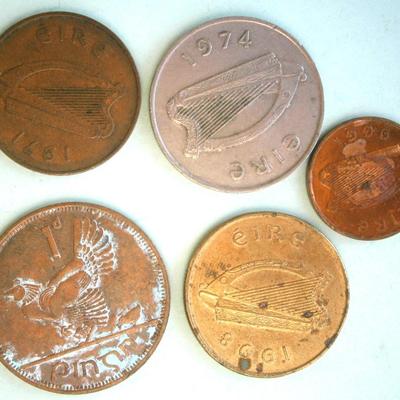 IRELAND (5) Old Coins