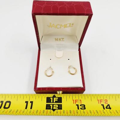 BEAUTIFUL 14K JACMEL HOOP EARRINGS